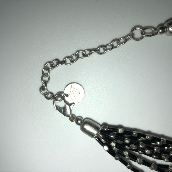NWOT Multi-strand black and silver tone necklace - Picture 5 of 5